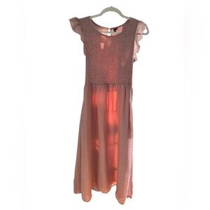 Smocked Polka Dot Pink Dress